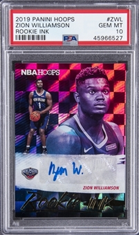2019-20 Panini Hoops Rookie Ink #ZWL Zion Williamson Signed Rookie Card - PSA GEM MT 10